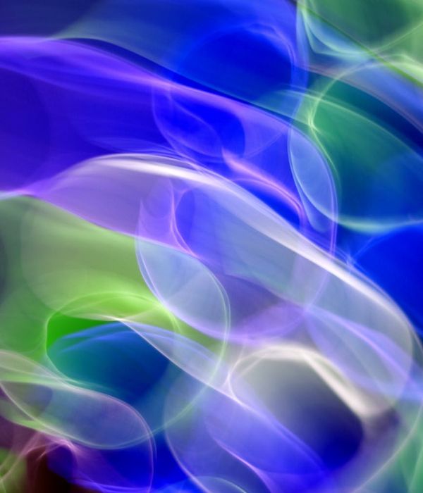 Abstract blue light waves symbolizing mental harmony